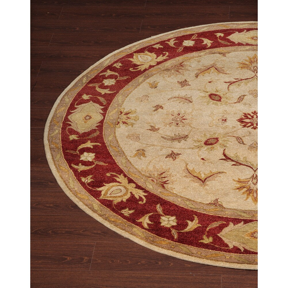 Hand Knotted Ziegler Beige Rust Vegetable Dyes Wool Rug