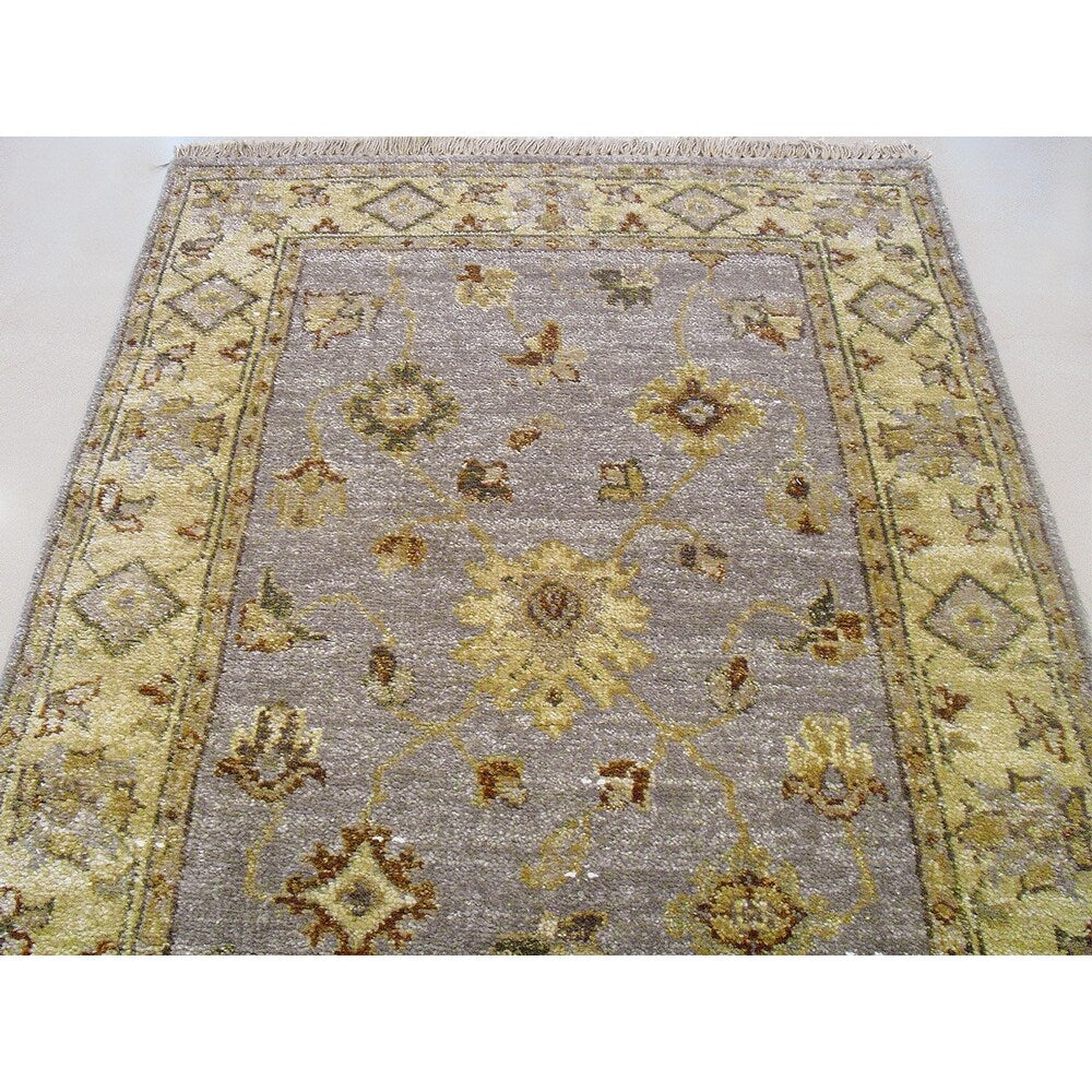 Hand Knotted Ziegler Blue Beige Vegetable Dyes Wool Rug 10212