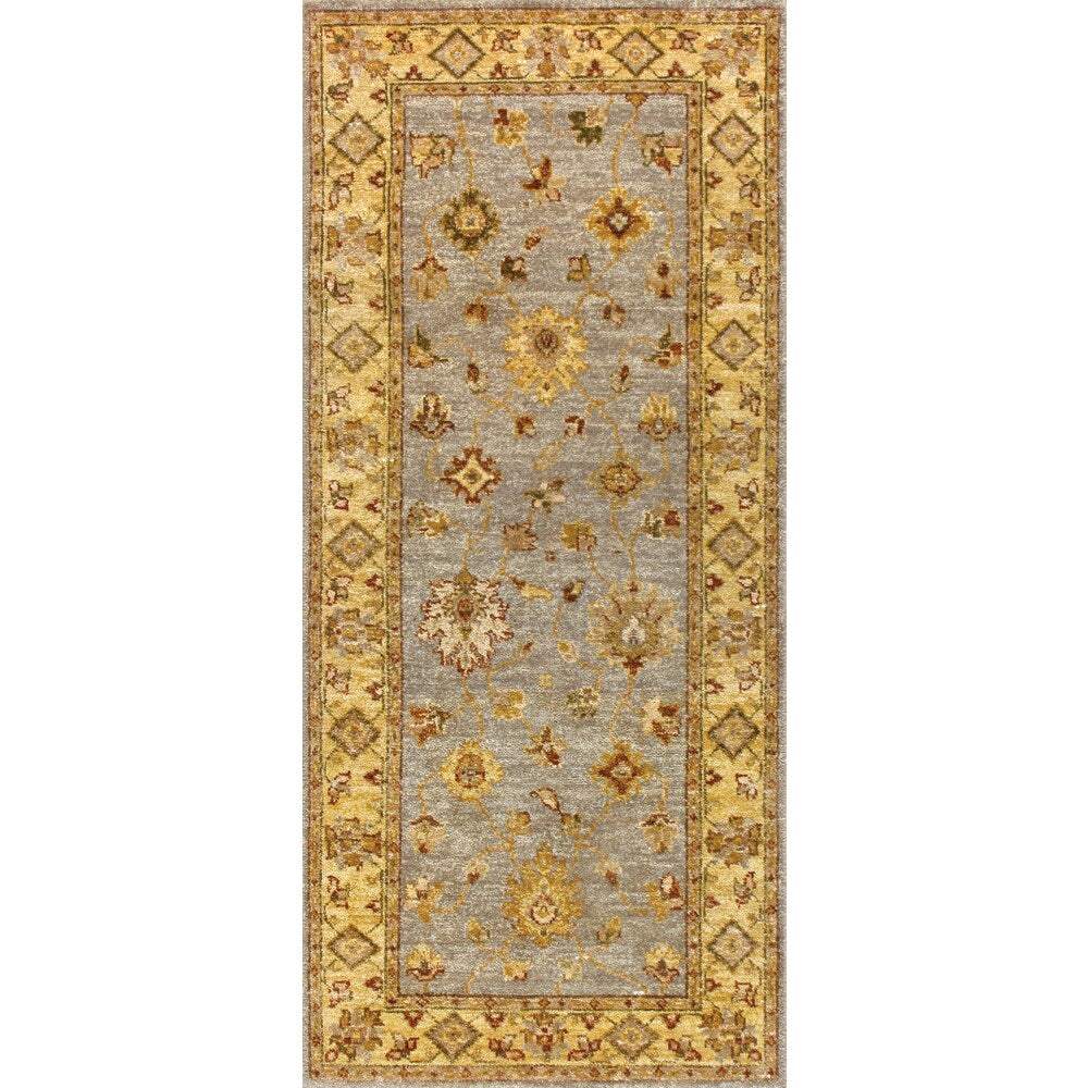 Hand Knotted Ziegler Blue Beige Vegetable Dyes Wool Rug 10212