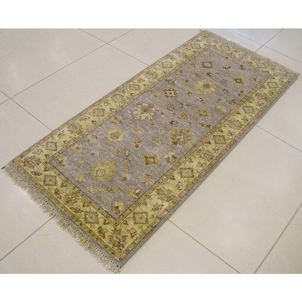 Hand Knotted Ziegler Blue Beige Vegetable Dyes Wool Rug 10212