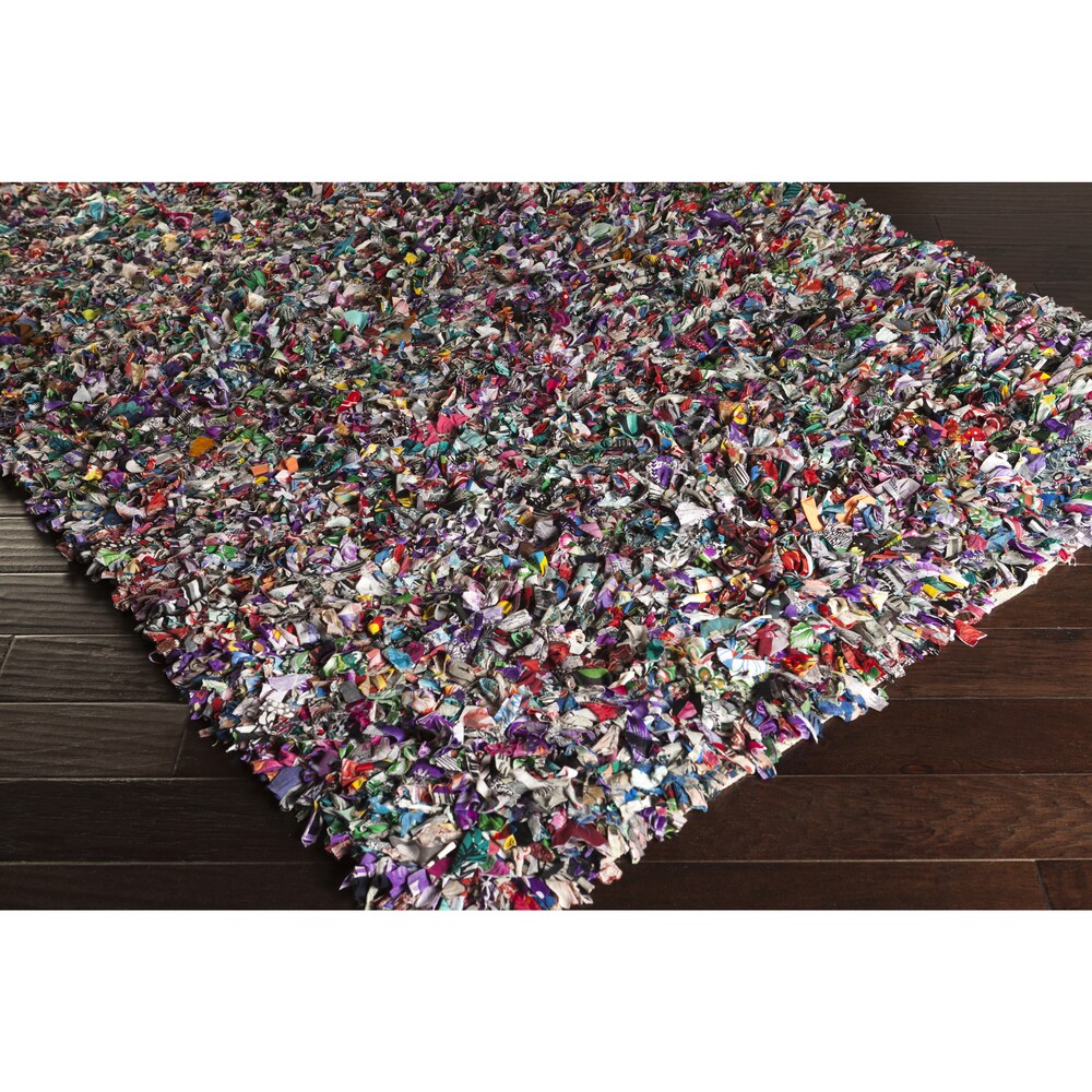 Hand-Loomed Neil Abstract Cotton Area Rug - 2' x 3'