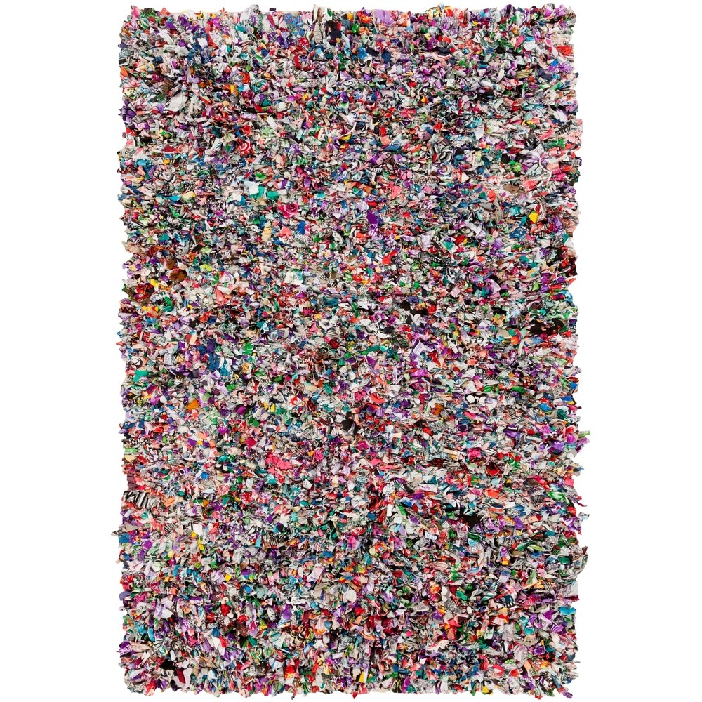 Hand-Loomed Neil Abstract Cotton Area Rug - 2' x 3'
