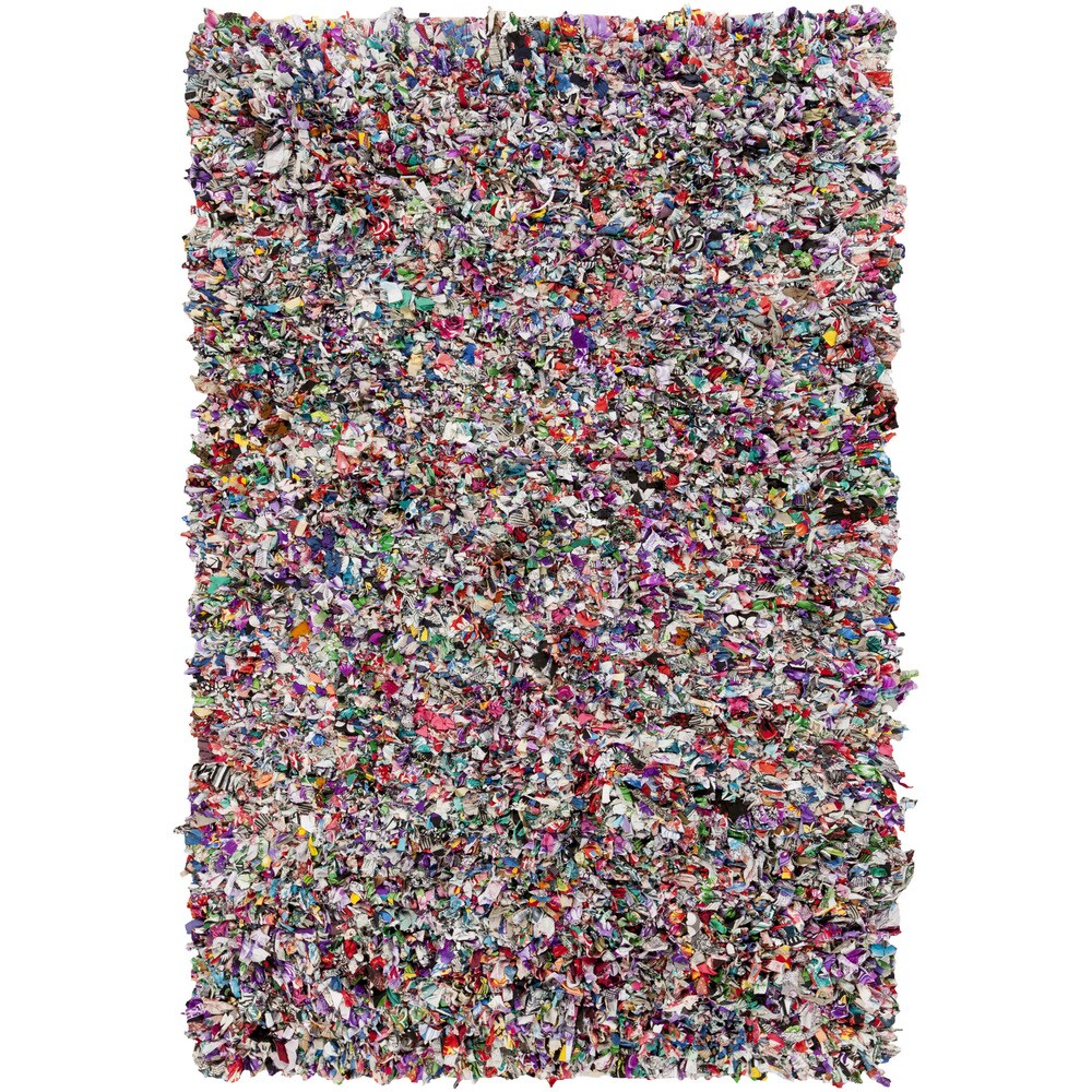 Hand-Loomed Neil Abstract Cotton Area Rug - 2' x 3'