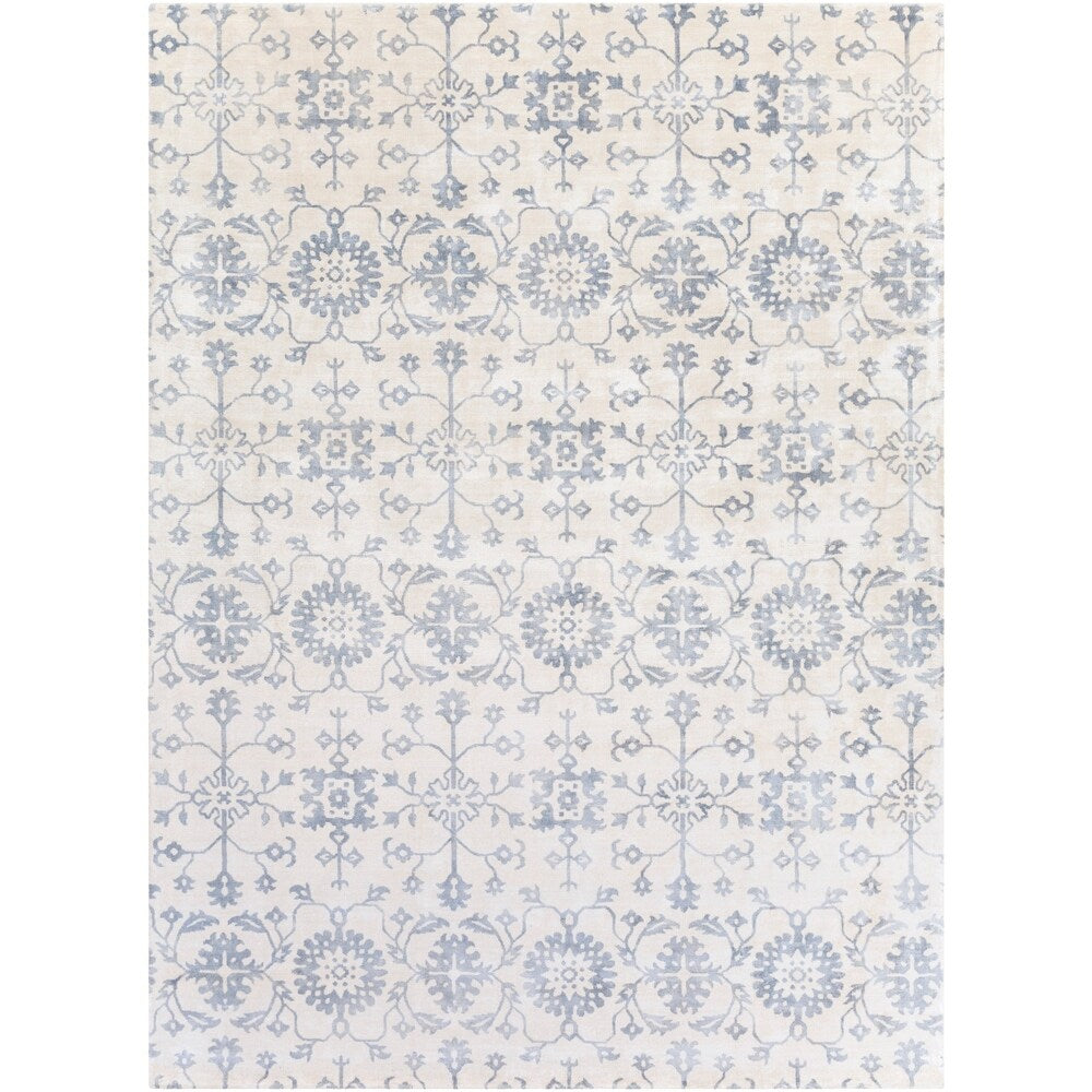 Hand-Loomed Northam Floral Indoor Viscose Area Rug - 8' x 11'