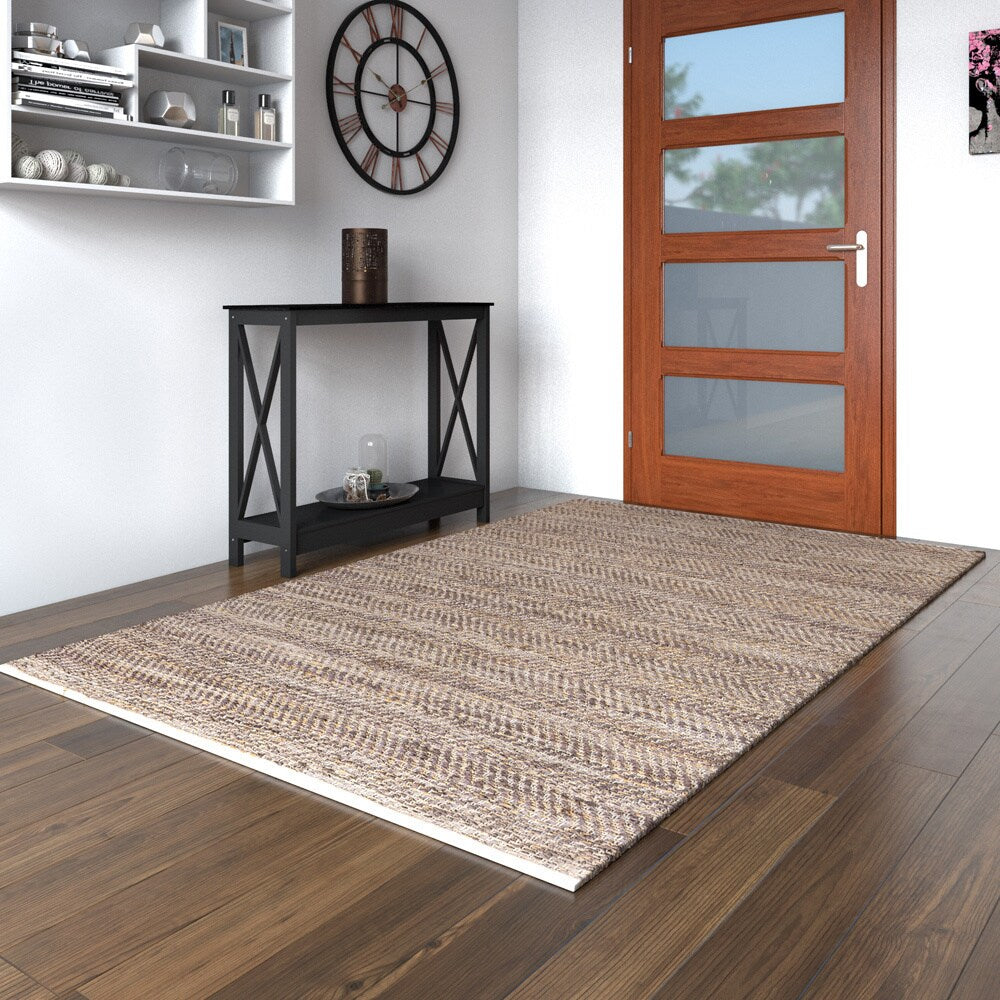 Hand-Loomed Reversible Karen Abstract Chevron Area Rug - 5' x 8'