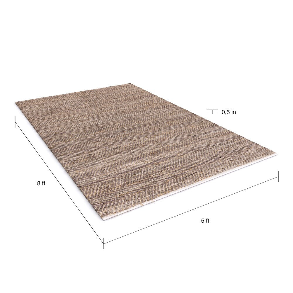 Hand-Loomed Reversible Karen Abstract Chevron Area Rug - 5' x 8'