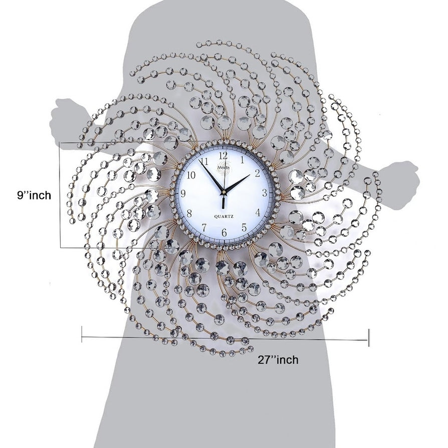 Handmade Crystals Metal Wall Clock
