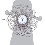 Handmade Crystals Metal Wall Clock