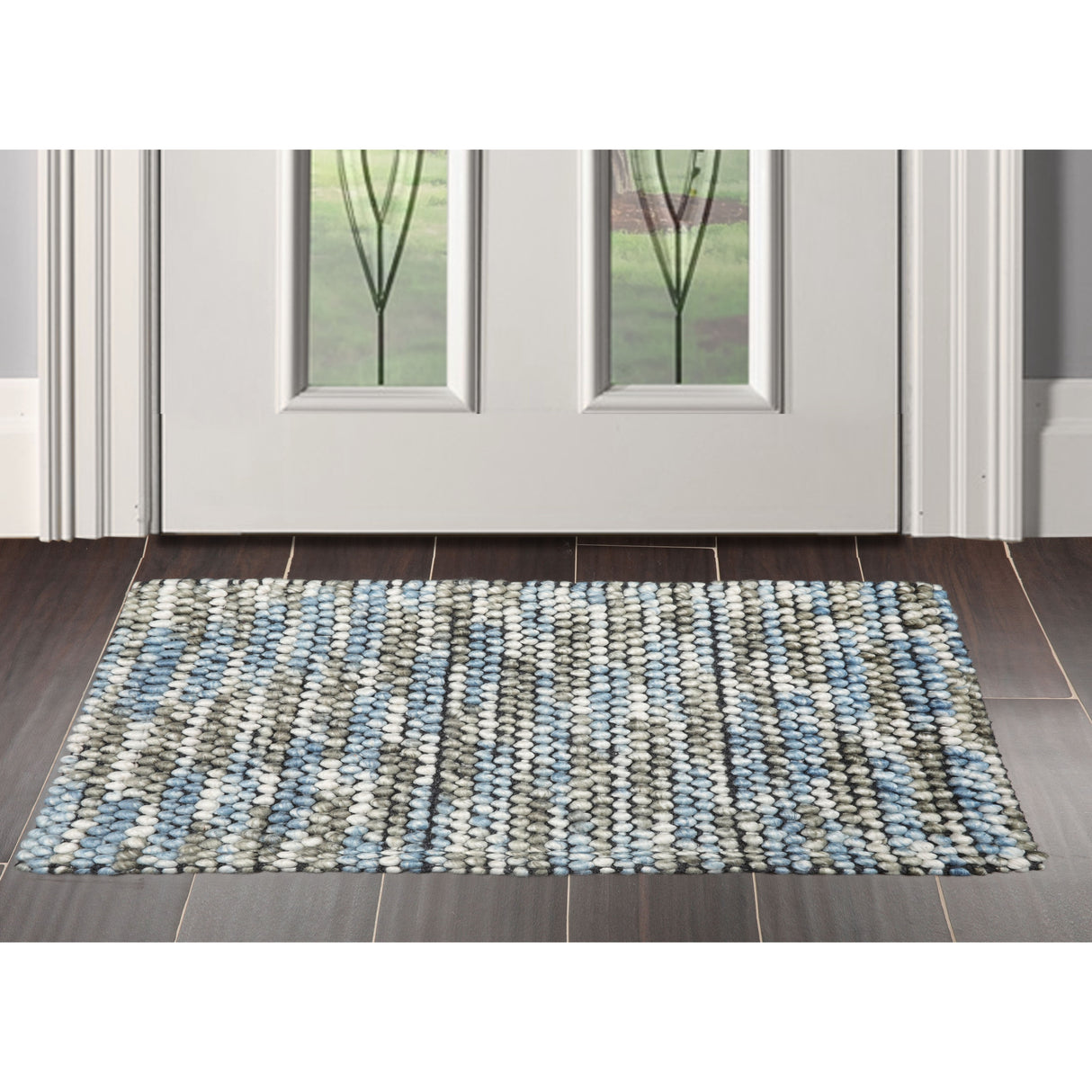 Hand Made Gray Polyester Modern & Contemporary Oriental Area Rug