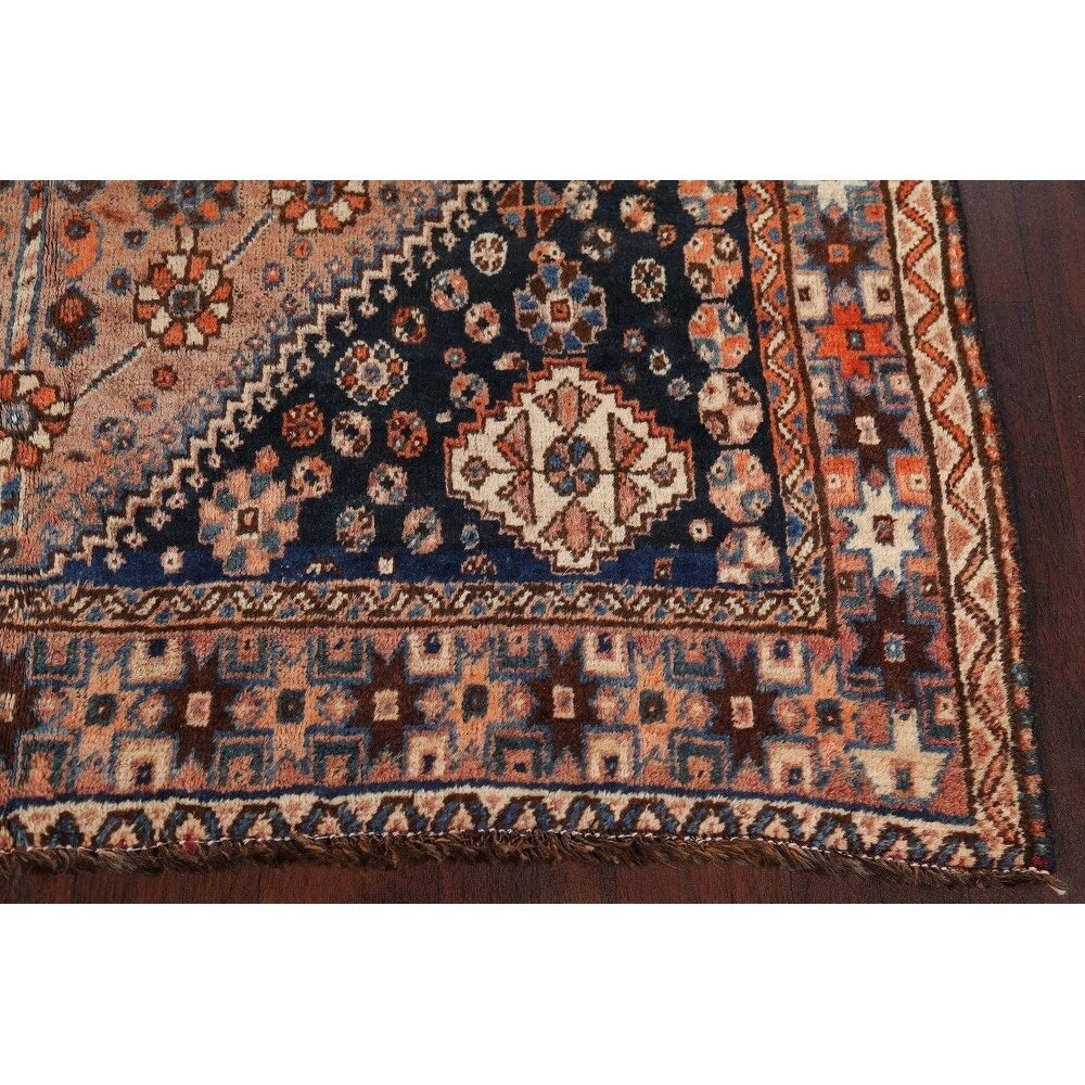 Hand Made Traditional Antique Ghashghaie Goemetric Persian Area Rug - 7'6" x 5'0"