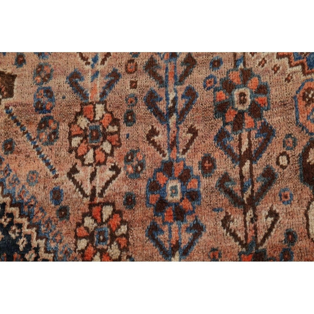 Hand Made Traditional Antique Ghashghaie Goemetric Persian Area Rug - 7'6" x 5'0"