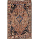 Hand Made Traditional Antique Ghashghaie Goemetric Persian Area Rug - 7'6" x 5'0"