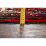 Hand Made Wool Traditional Hamadan Persian Geometric Rug - 13'11" x 3'8" runner