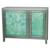Hand Painted Distressed Vintage Silver Finish Accent Chest