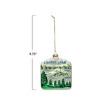 Hand-Painted Glass "Crater Lake" Ornament - 3.5"L x 1.3"W x 4.9"H