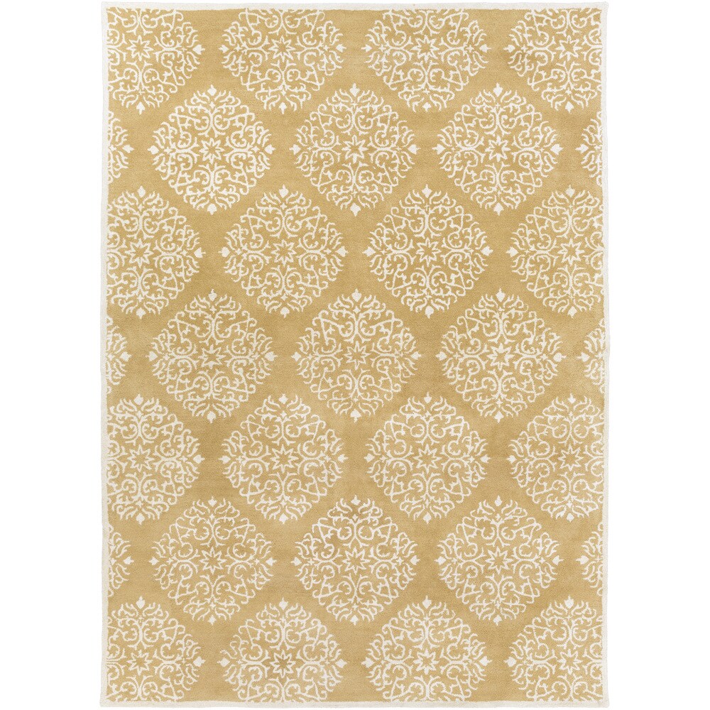 Hand-Tufted Addie Damask Wool Area Rug