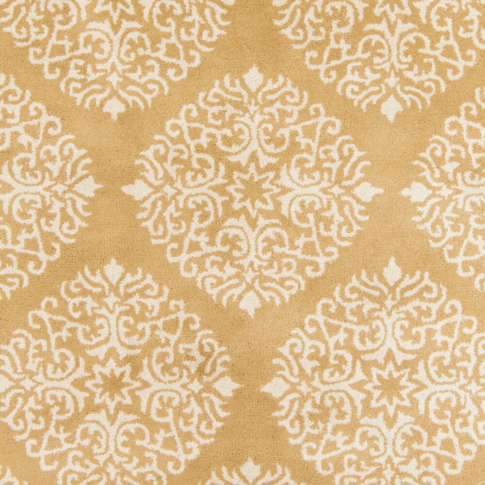 Hand-Tufted Addie Damask Wool Area Rug