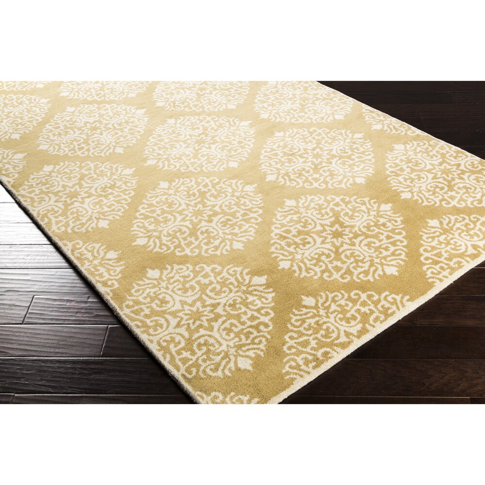Hand-Tufted Addie Damask Wool Area Rug