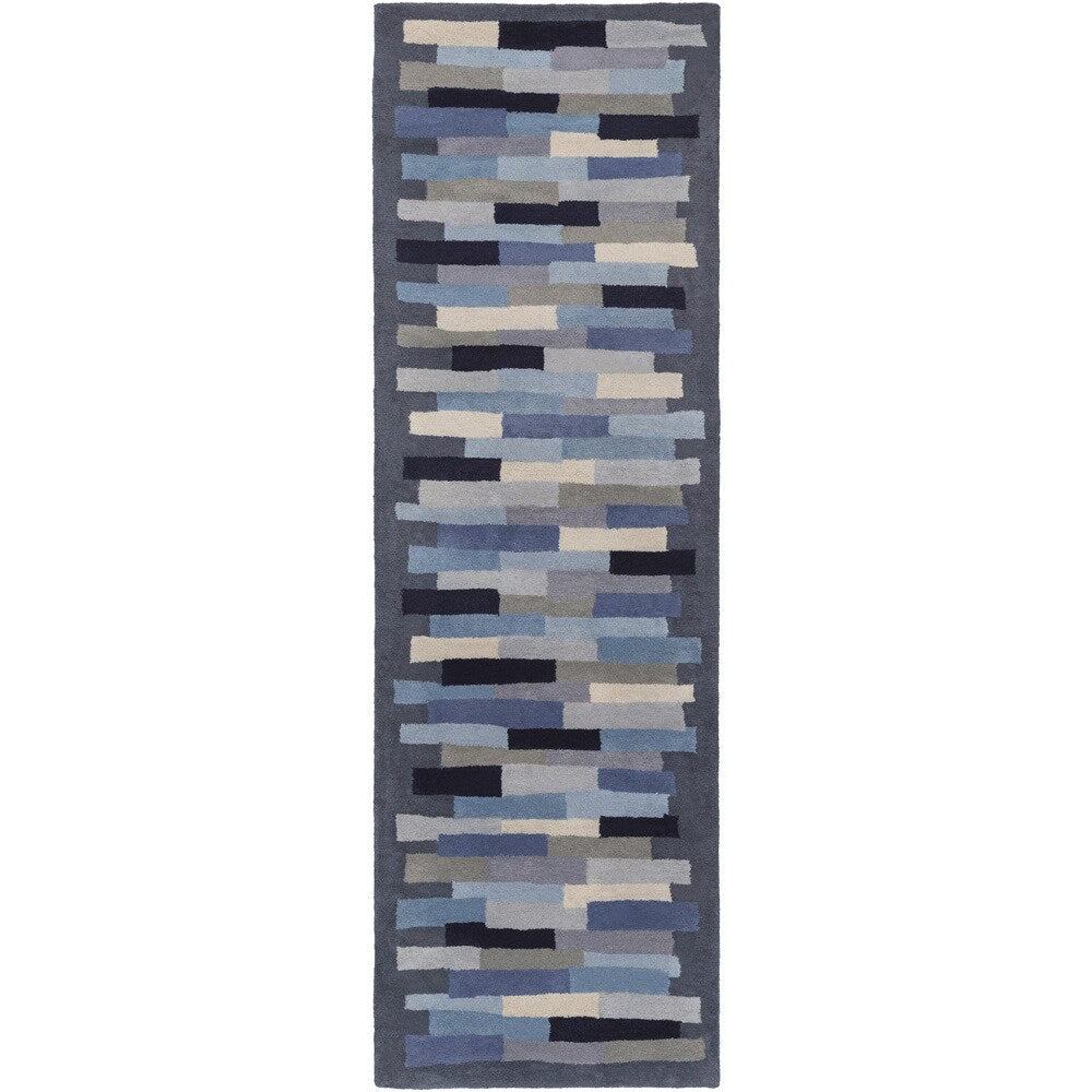 Hand-Tufted Amiyah Geometric Wool Area Rug - 2'6" x 8' Runner
