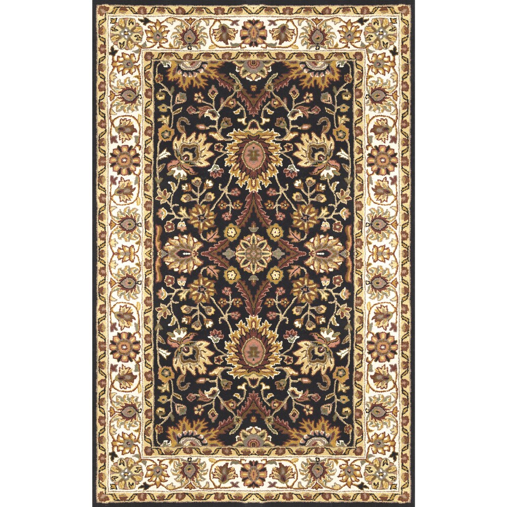 Hand-Tufted Brianna Border New Zealand Wool Area Rug - 9' x 13'