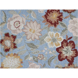 Handmade Delphi Collection Blue/Rust/Ivory Wool Area Rug