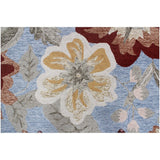 Handmade Delphi Collection Blue/Rust/Ivory Wool Area Rug