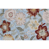 Handmade Delphi Collection Blue/Rust/Ivory Wool Area Rug