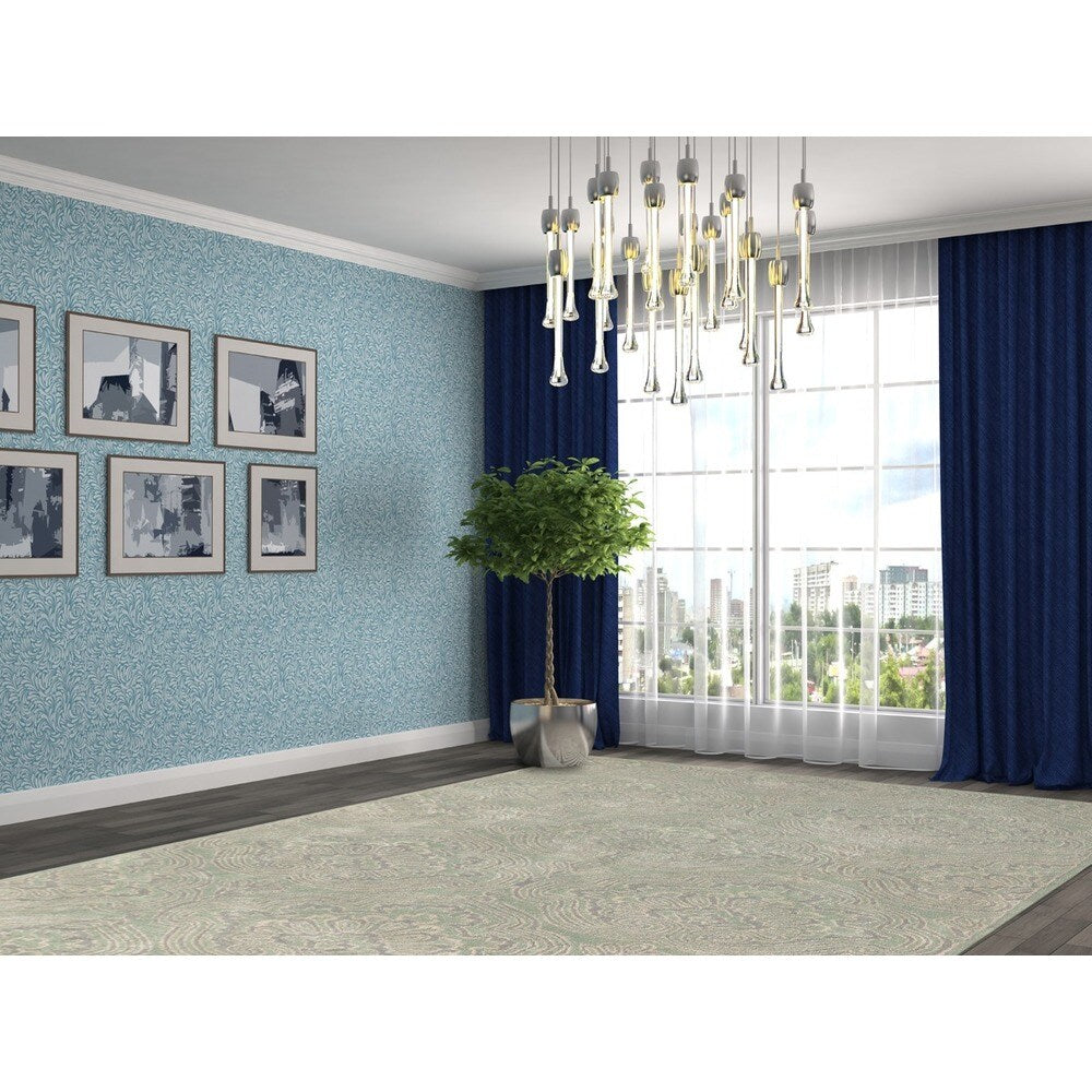 Hand Tufted Ezekiel Green Blended New Zealand Wool Area Rug (5' x 8') - 5' x 8'