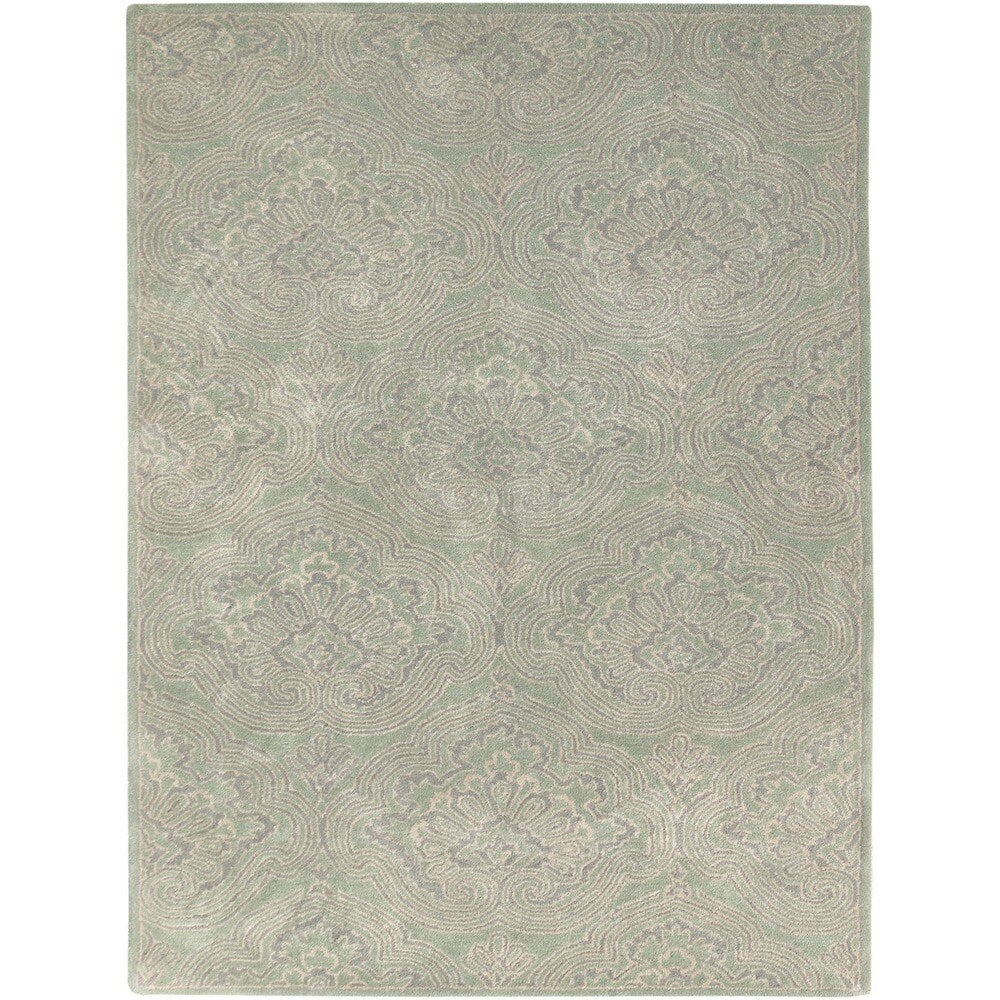 Hand Tufted Ezekiel Green Blended New Zealand Wool Area Rug (5' x 8') - 5' x 8'