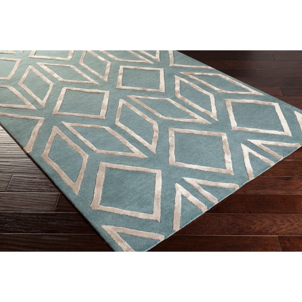 Hand-Tufted Jaclyn Geometric Pattern Viscose Area Rug
