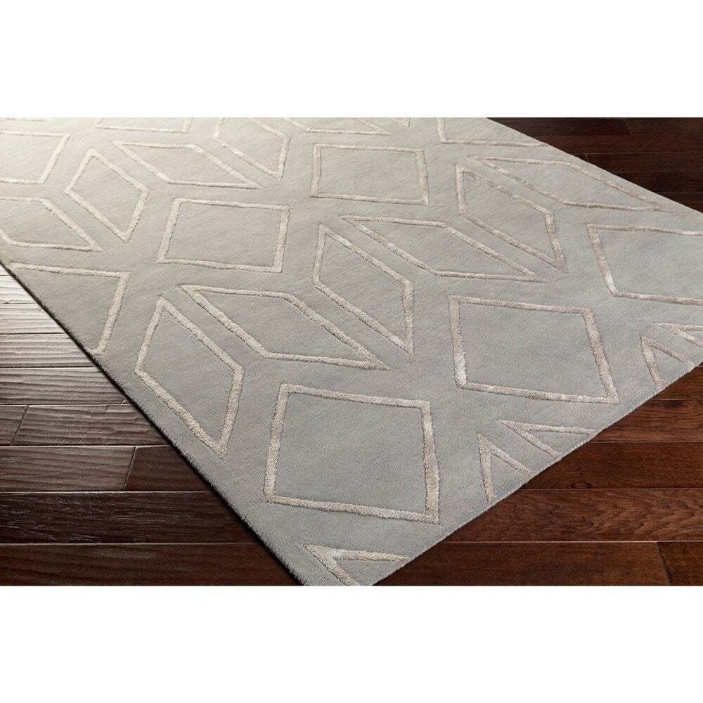 Hand-Tufted Jaclyn Geometric Pattern Viscose Area Rug