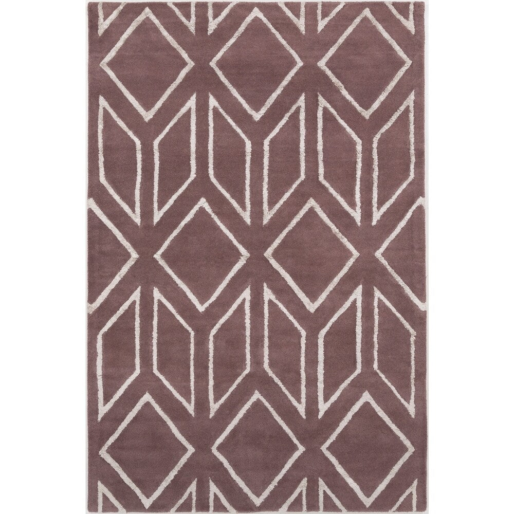 Hand-Tufted Jaclyn Geometric Pattern Viscose Area Rug