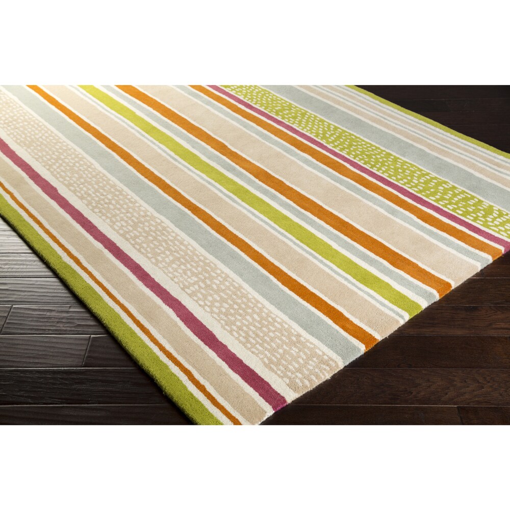 Hand-Tufted Nathan Stripe Wool Area Rug