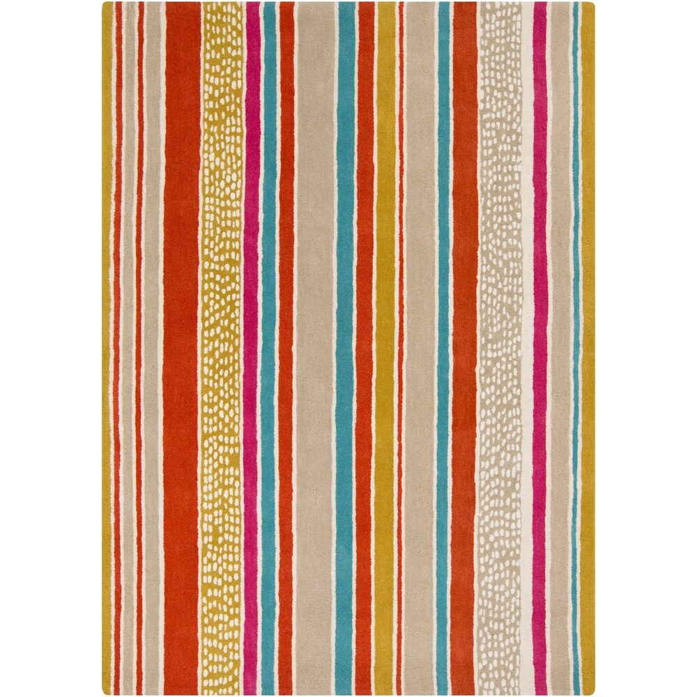 Hand-Tufted Nathan Stripe Wool Area Rug