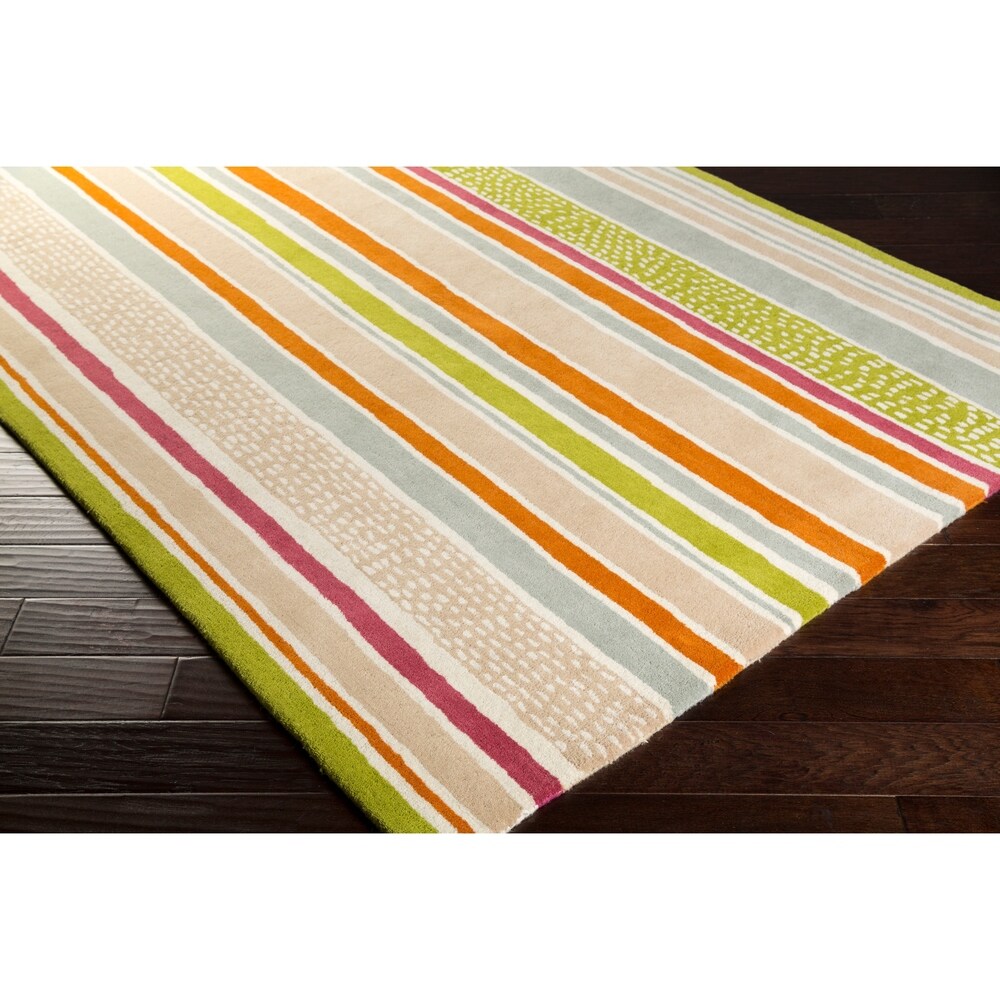 Hand-Tufted Nathan Stripe Wool Area Rug