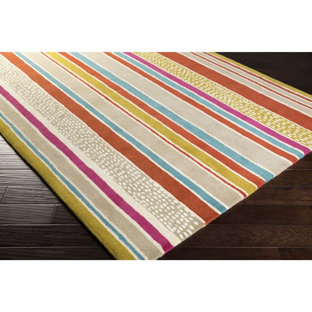 Hand-Tufted Nathan Stripe Wool Area Rug