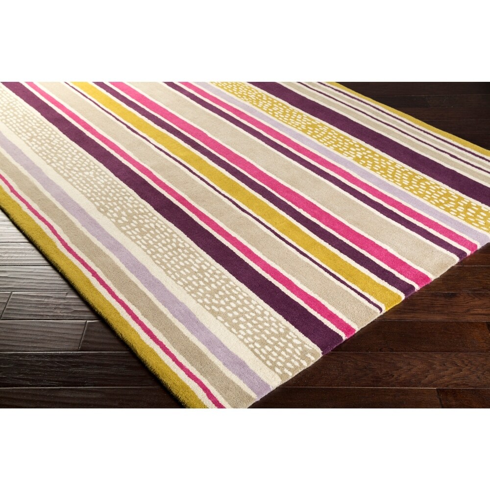 Hand-Tufted Nathan Stripe Wool Area Rug