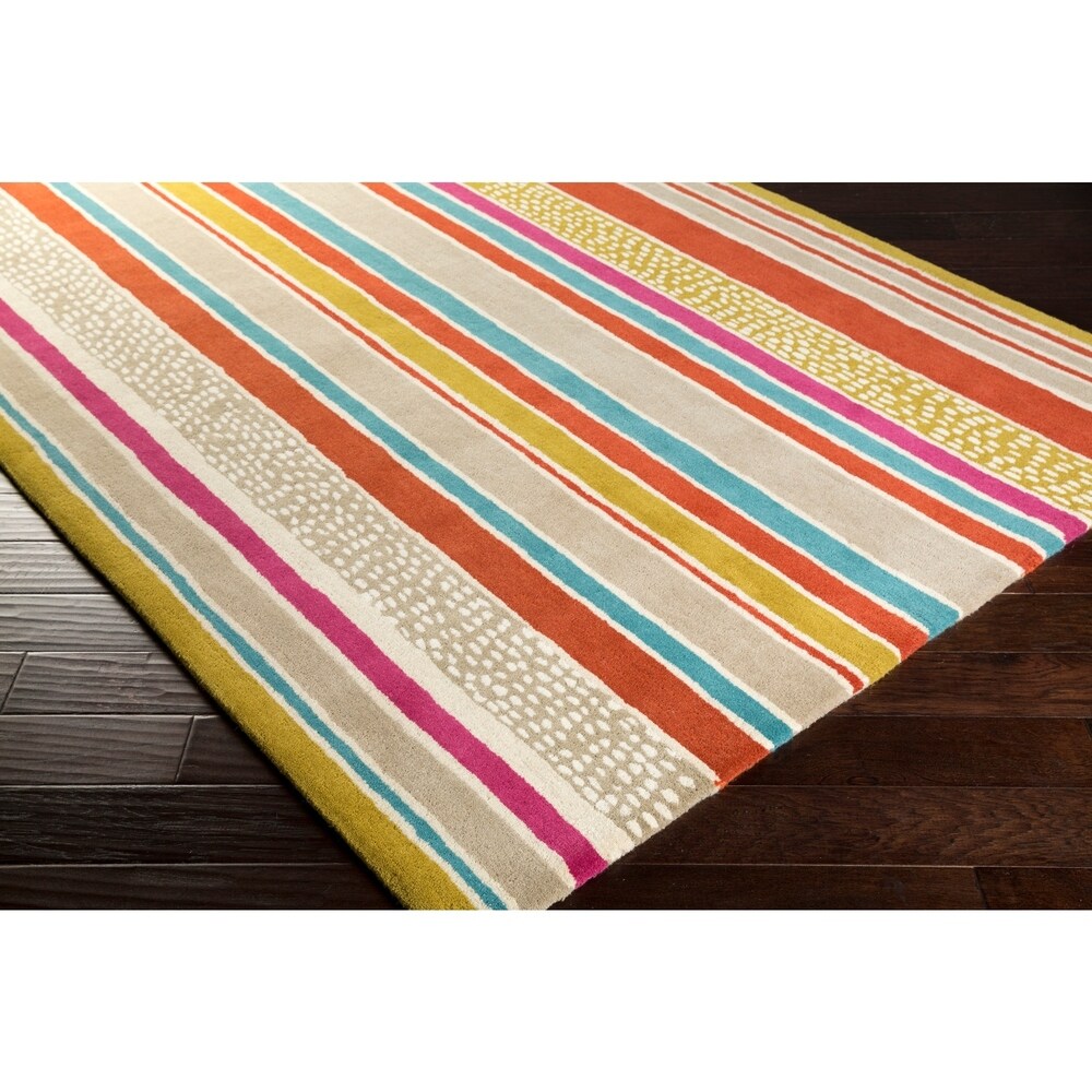 Hand-Tufted Nathan Stripe Wool Area Rug