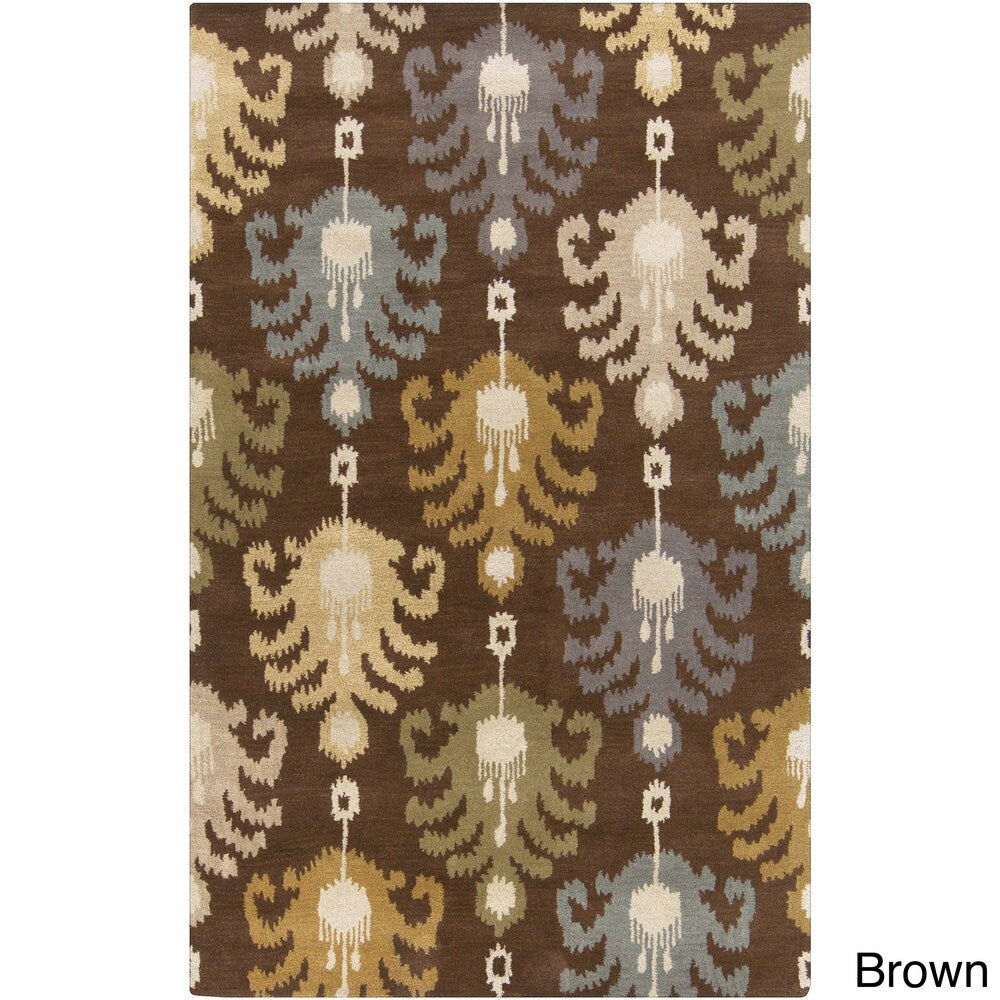 Hand-Tufted Ordie Ikat Pattern Wool Area Rug