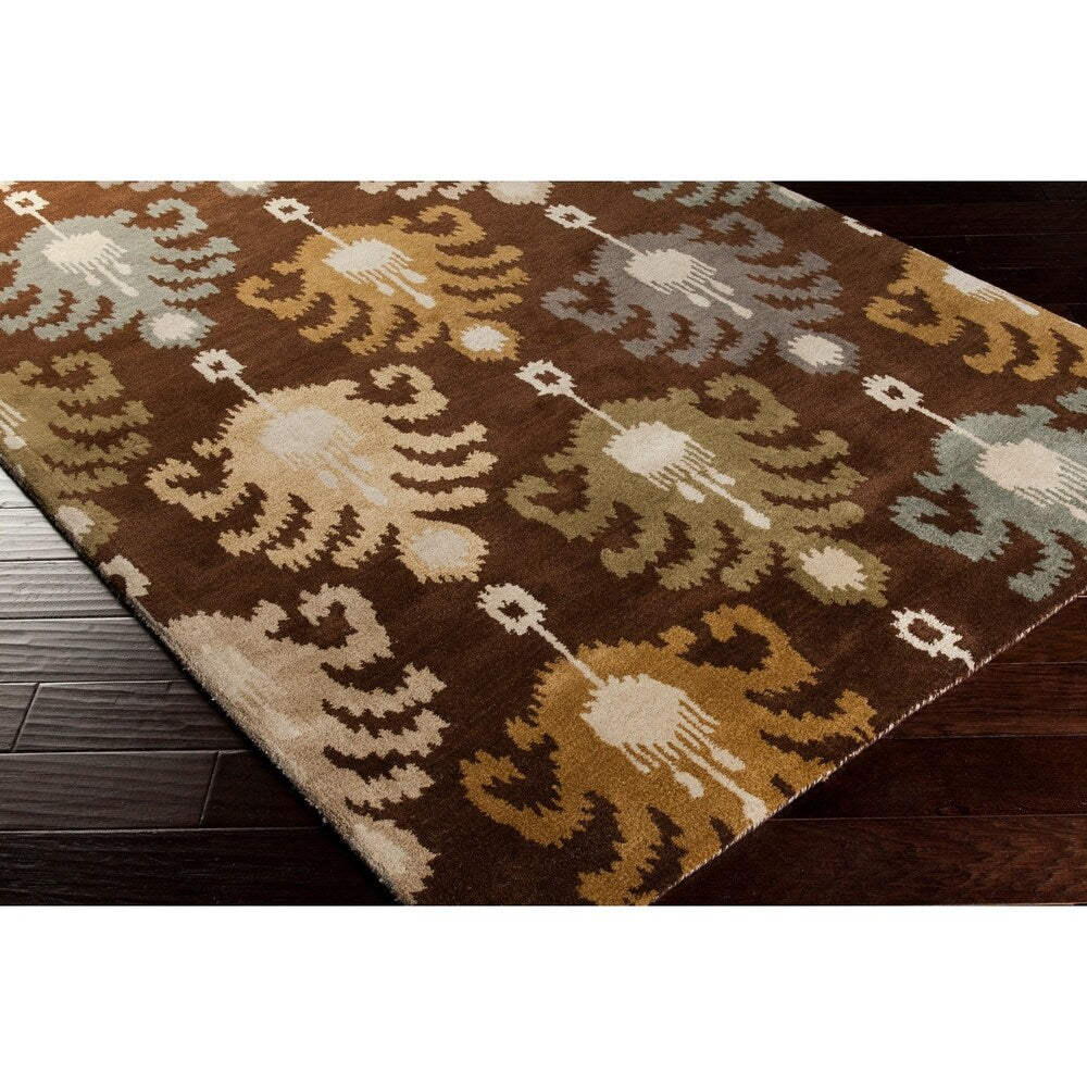 Hand-Tufted Ordie Ikat Pattern Wool Area Rug