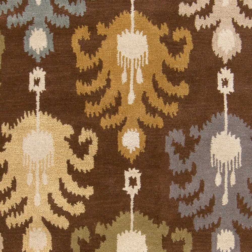 Hand-Tufted Ordie Ikat Pattern Wool Area Rug