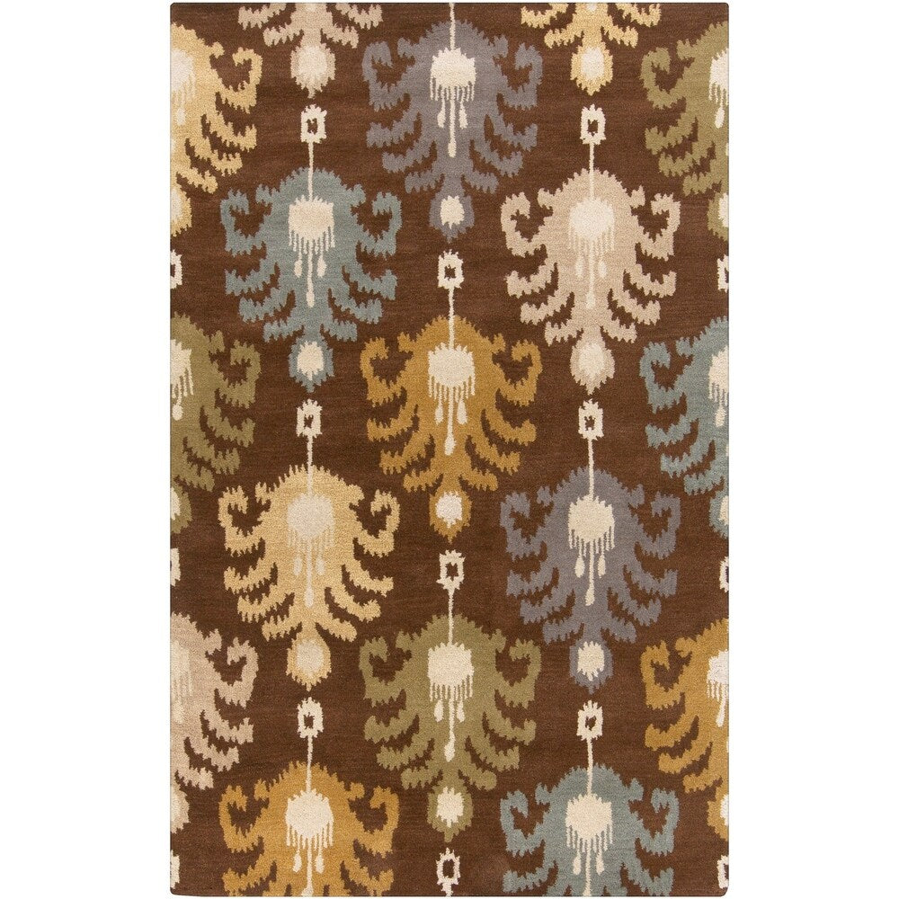 Hand-Tufted Ordie Ikat Pattern Wool Area Rug
