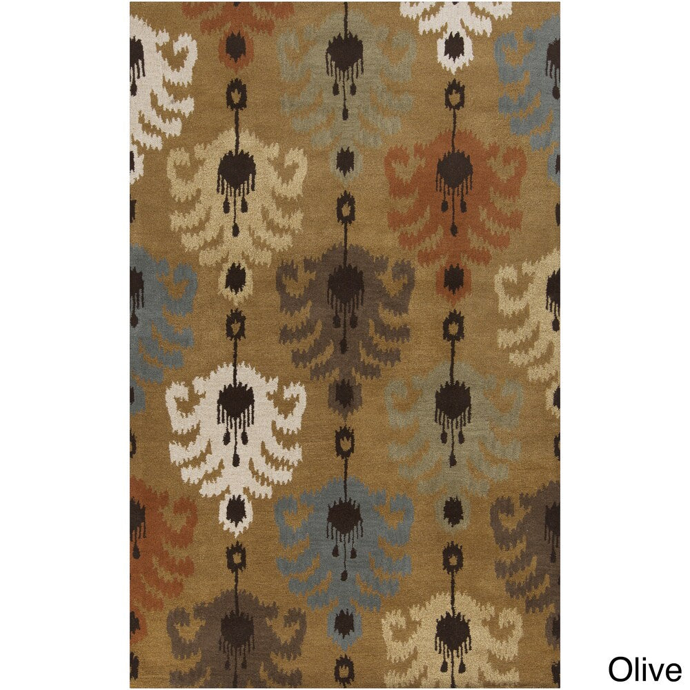 Hand-Tufted Ordie Ikat Pattern Wool Area Rug