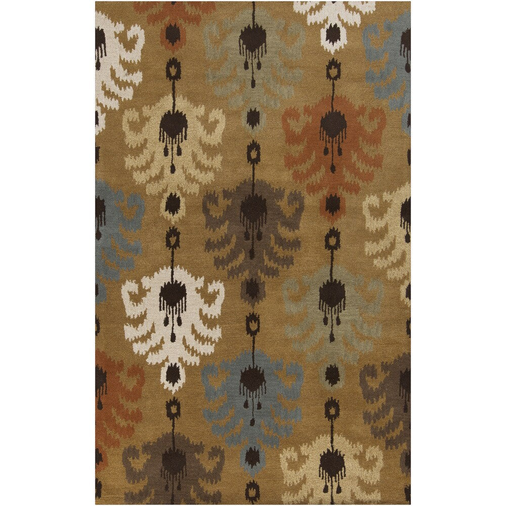 Hand-Tufted Ordie Ikat Pattern Wool Area Rug
