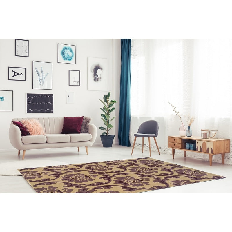 Hand Tufted Rich Damask Rug Collection