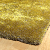 Hand-Tufted Silky Shag Lime Green Polyester Round Rug - 8' Round - 8' Round