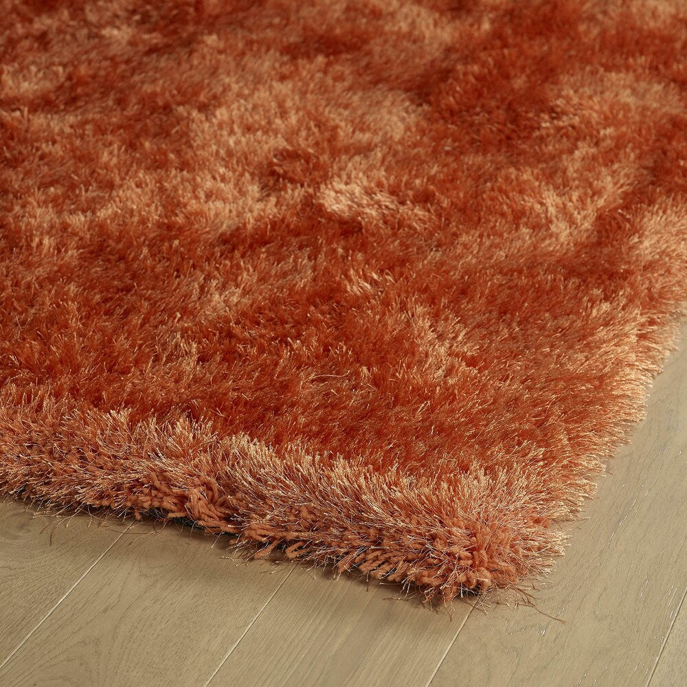 Hand-Tufted Silky Shag Orange Rug (2'3 x 8') - 2'3" x 8'