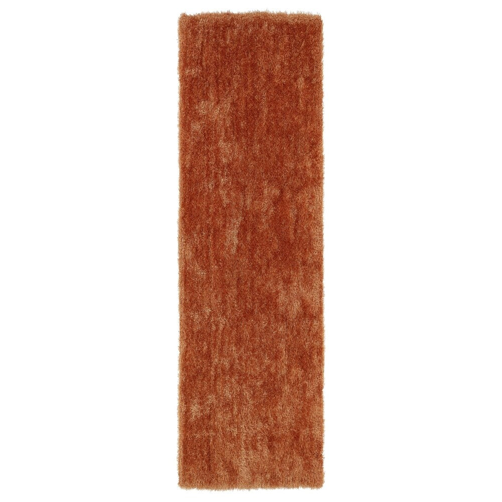 Hand-Tufted Silky Shag Orange Rug (2'3 x 8') - 2'3" x 8'