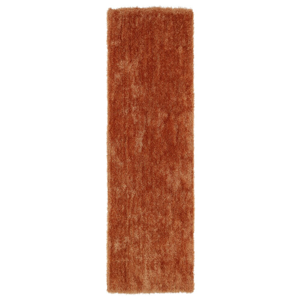 Hand-Tufted Silky Shag Orange Rug (2'3 x 8') - 2'3" x 8'
