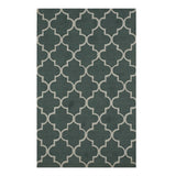 Hand-Tufted Traditional Moroccan Trellis Green Wool Area Rug - Timeless Elegance and Classic Design - 5' x 7'